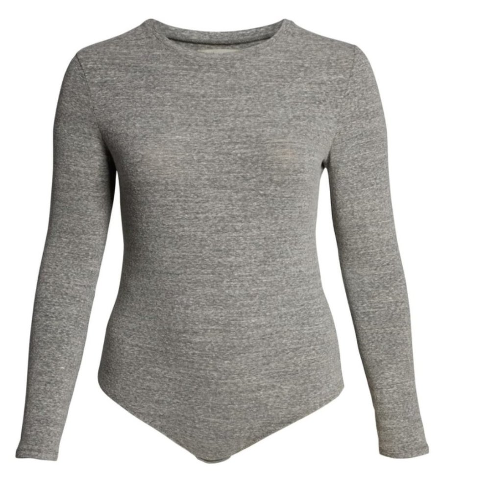 Madewell Gray Crew Neck Bodysuit Small - Picture 5 of 5